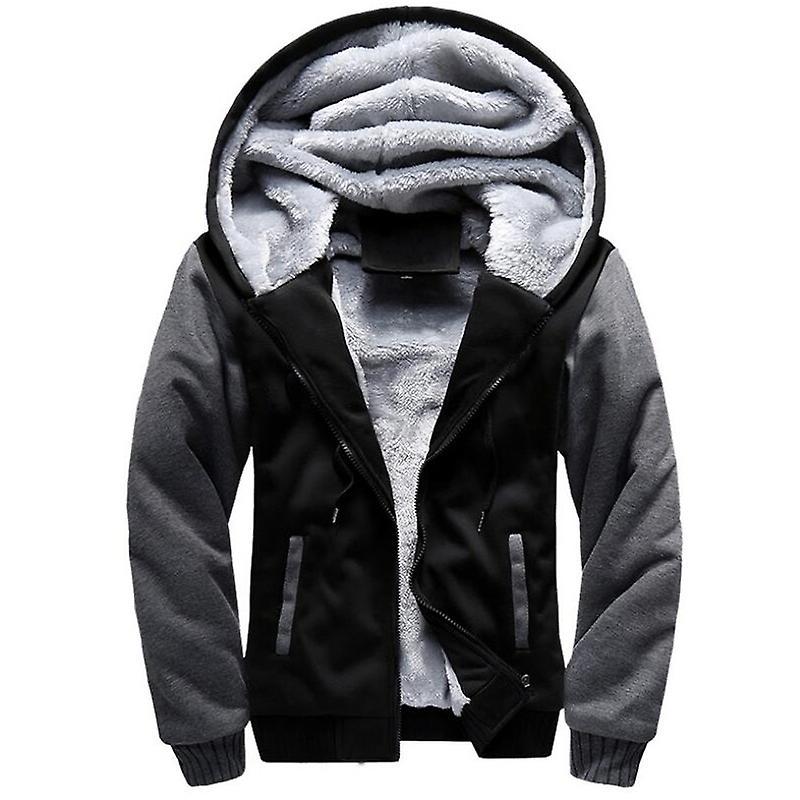 Winter Hoodies Men Street Thick Fleece Warm Hooded Sweatshirt Mens New