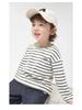 Boys' Striped Long-Sleeve Antibacterial Cotton T-Shirt