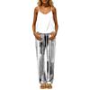 Women's Sleeveless Backless Top and Elastic Waist Pants Set, Color Loungewear