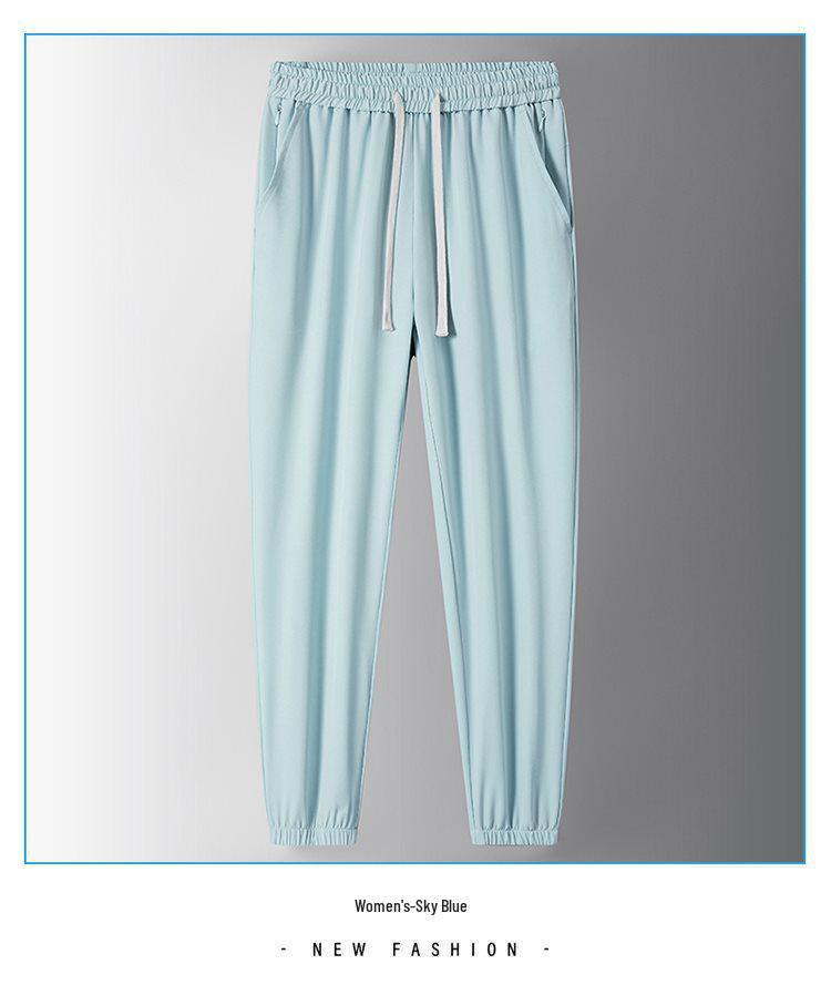 Ice Silk Summer Joggers with Zipper Pockets - Stylish, Casual & High Elasticity