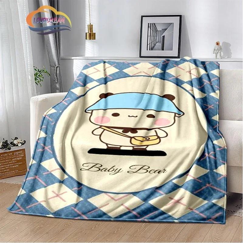Cartoon Print Bear and Pa Blanket Cute Bubu  Dudu Series  Kids Warm Flannel Soft Comfortable Home Bed