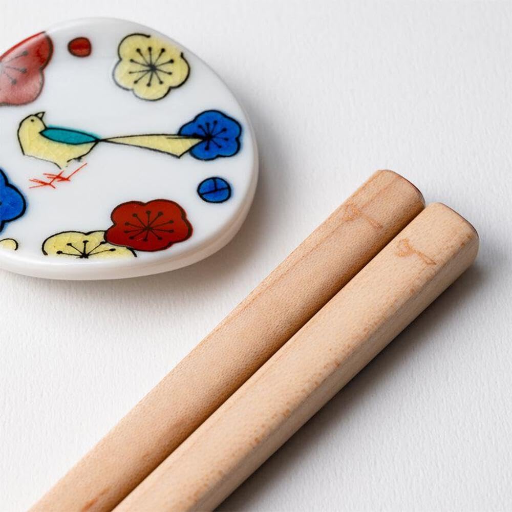 Chopsticks and Chopstick Rest Gift Dishwasher Wakasa Lacquered Made in Natural Octagonal Birthday Lucky Hashikura Matsukan [BECOS] Set, 22.5cm, Box,
