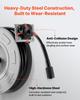 Pressure Washer Hose Reel, 19.8 M X 6.4 Mm Retractable Power Heavy-Duty Steel Washer Hose Reel, 3200PSI Max, Auto-Rewinding, Flexible Wall/Floor