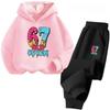 67 Hot Sale Kids Outfit 4-13Y 2Pcs Tracksuit Cartoon Teal A Brain Rot 67 Six Seven Print Children's Comfortable Sweatshirt Set