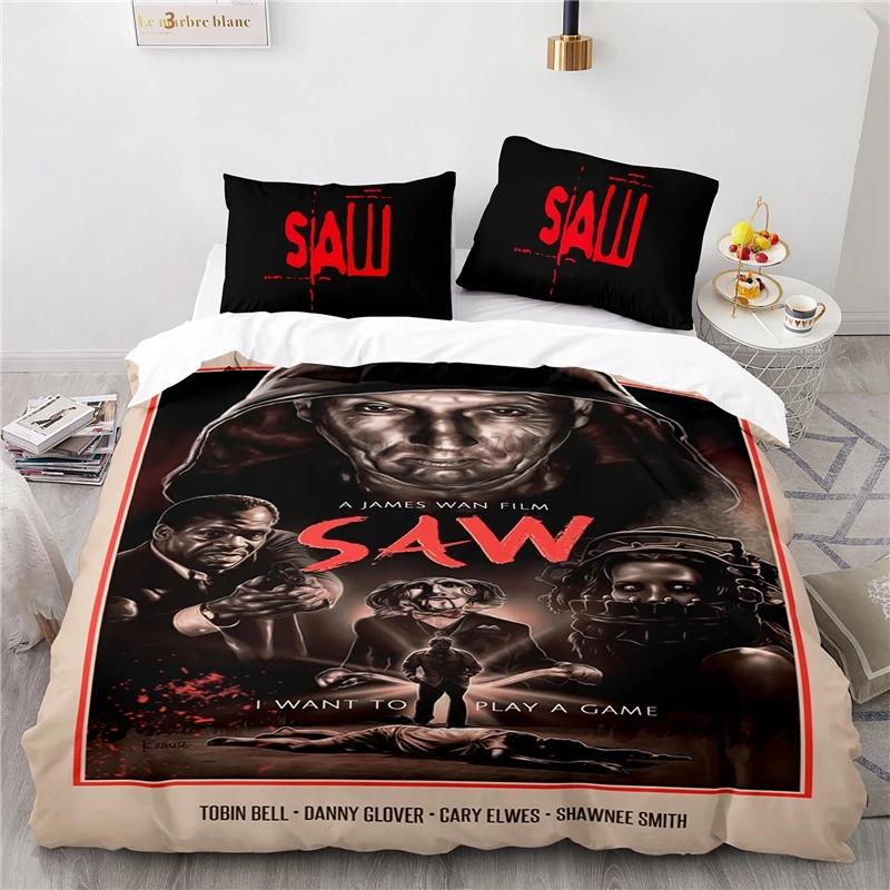 

Horror Saw Movie Bedding Set 3d Duvet Cover Set Pillowcase Twin Full Queen King Size Bedclothes Comforter Cover Set Dropshipping US Twin(172x218cm) бордовый