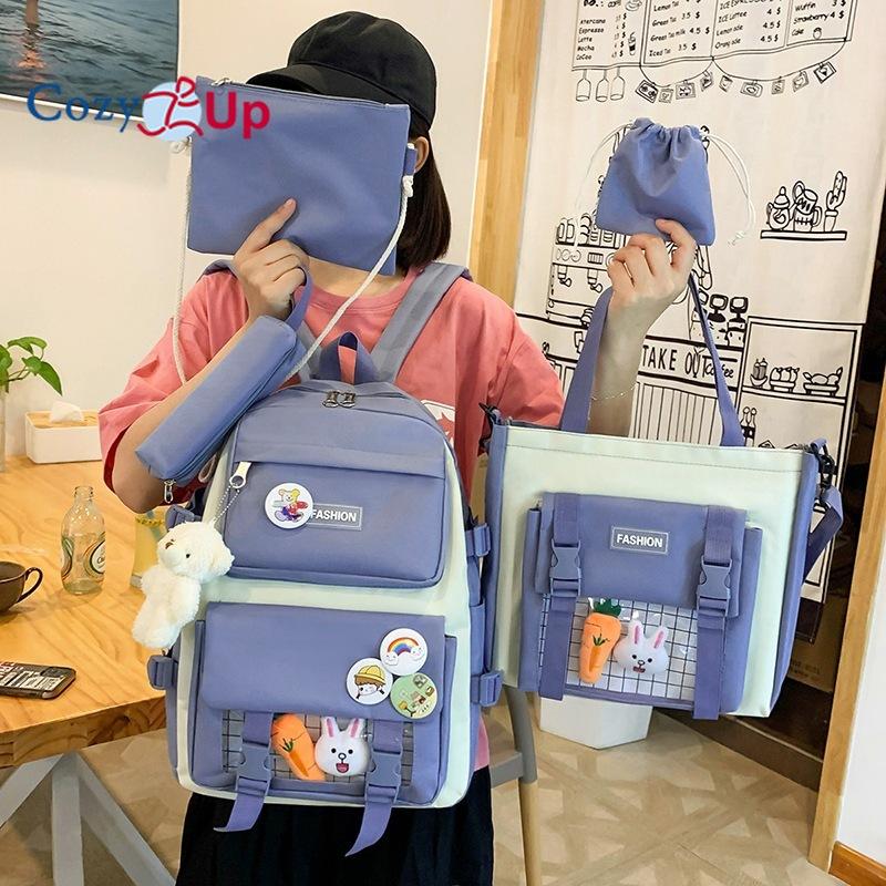 Износостойкий детский рюкзак из 5 предметов с ремнем на воздушной подушке 31x13x43cm — фото 5