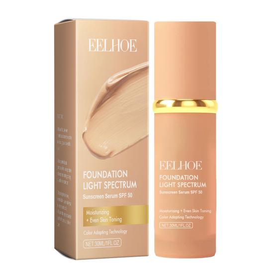 

30ML Color Changing Foundation SPF 50 Light Spectrum Hydrating Liquid Foundation Long-Lasting Waterproof Face Makeup Concealer for All Skin Types 30ML