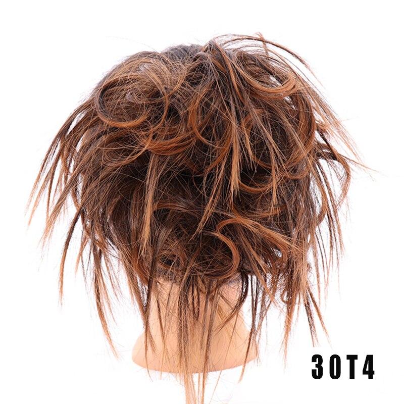 

LUPU Синтетичні натуральні штучні пучки для волосся, безладна гумка для гумок шиньйон, виготовлена ​​зі шматочків волосся для жінок, високотемпературне волокно