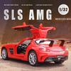 Mercedes Benz SLS AMG Supercar Simulation Druckguss & Spielzeugfahrzeuge Sounds & Licht Pull Back Car 1:32 Legierungskollektionsmodell