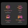 300mAh Smile Ambient Light Solar Powered Neon Light Car Decoration Rear Windshield Atmosphere Lights Car Accessories