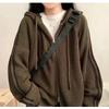 Korean Chic Striped Drawstring Hooded Knit Cardigan for Women - Autumn/Winter Collection