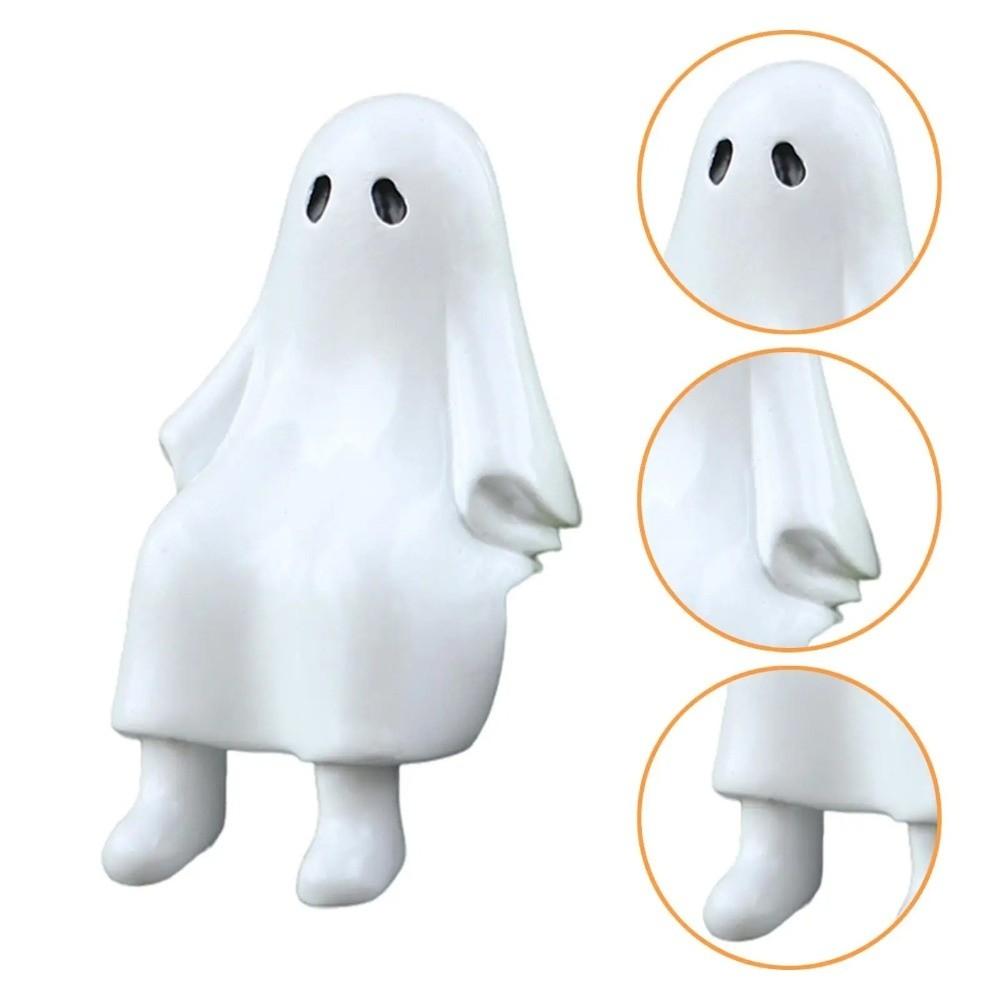Cartoon Halloween Ghost Figurine Resin Ghost Ornament Ghost Statue  Windowsill Decoration
