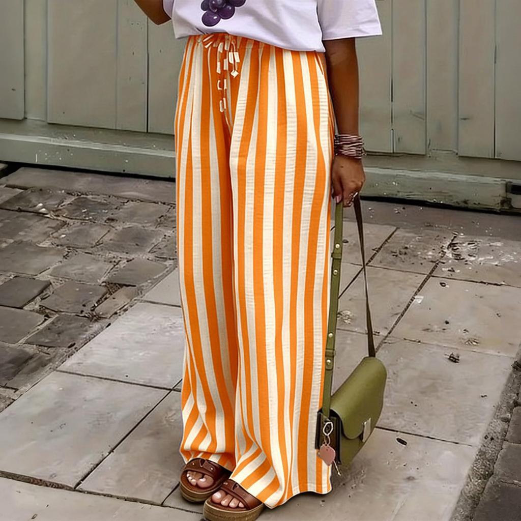 Women's Casual Straight Leg Jogger Pants Loose Fit with Elastic Cuffs for Summer