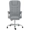 Office Chair with Massage Function Light Grey Fabric