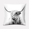 Home Decor Scottish Highland Cow Pattern Super Soft Pillowcase Sofa Cushion Decorative Pillow 45X45Cm