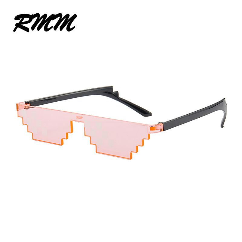 RMM brand Cool fashion unisex Punk Sunglasses square Individuality mosaic sunglasses code pixel glasses for women men