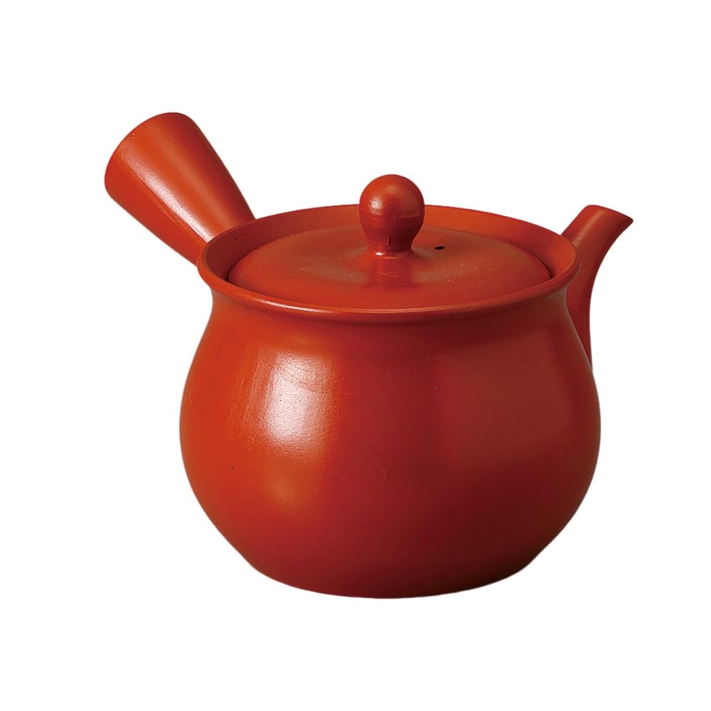 

Ale-net Teapot, 21.5 x 18 x 13 cm, 1000cc, Large Red Clay Teapot (Sawayaka Ami), Tokoname Ware, Made in Japan, Stylish