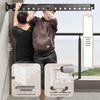 Foldable Shower Curtain Set: Invisible Waterproof Bathroom Partition for Dry and Wet Separation, Punch-free Installation.