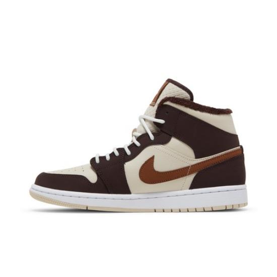Air Jordan Wmns Air Jordan 1 Mid SE Kremowy Ciemna Czekolada DO6699-200