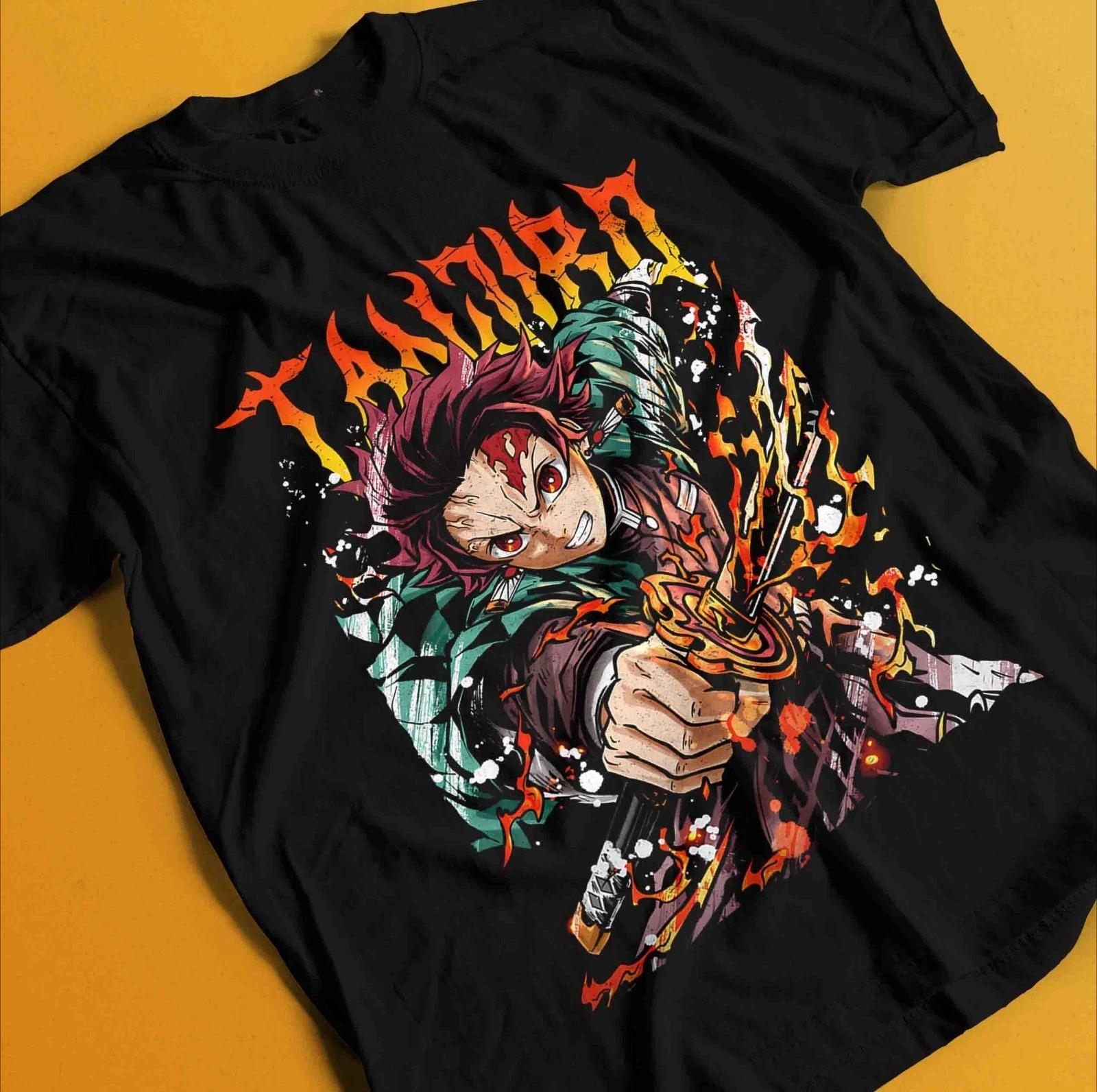 

Demon Slayer Shirt Tanjiro Tshirt Zenitsu TShirt Muzan Doma Tee Inosuke Nezuko Summer Unisexs and Womens Breathable Tshirt Top S