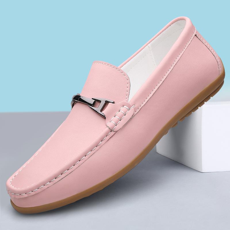Fashion 2025 New Fashion Men Korean Style Soft Leather Slip-on Business Loafers Shoes Man Casual Lazy Boat Shoes Comfort Driving Shoes