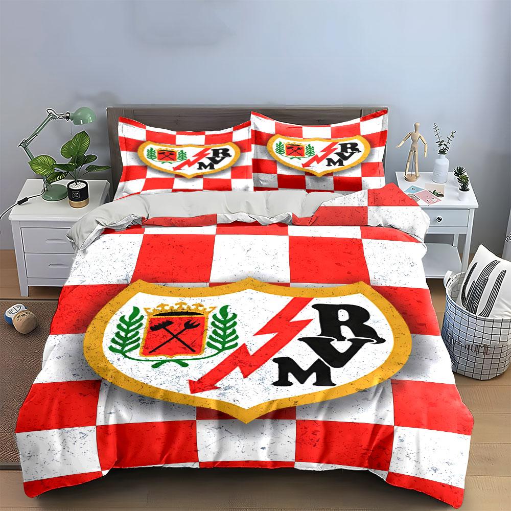 A red and white soccer club badge Bedding Duvet Cover Set Duvet Cover Pillowcases  (1 * Duvet Cover 2 * Pillowcases, without duvet insert)