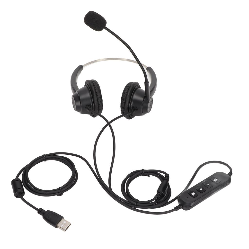 H360DUSB3 USB Business Headset Binaural USB Headset Supports Speaker Volume Adjustment Volume Mute Mic Mute
