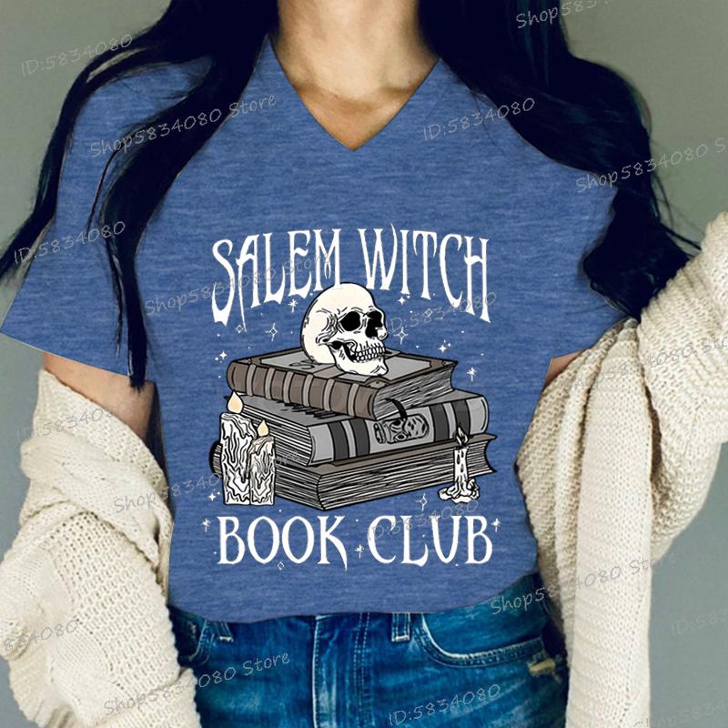 Witch Book Club Shirt for Women Bookish Halloween TShirt Spooky Book Lover Graphic Tee Top Spooky Season Reader Gift Tshirts