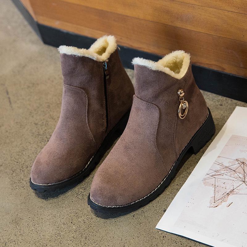 Botas de nieve de mujer cómodas de tacón plano coreano Martin Botas invierno  zapatos de algodón para mujer comprar a buen precio — entrega gratuita,  reseñas reales con fotos — Joom