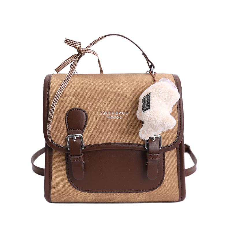 Schoolbag Korean version fashion backpack women's 1011 winter new simple fashion British college trendy with retro backpack