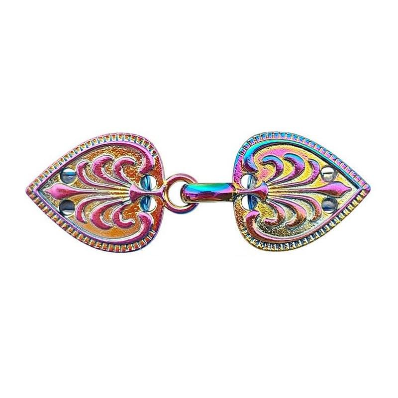 Retro Chinese Alloy Shawl Clip: Creative Hollow Scarf Buckle, Double Sweater Clip Brooch Travel Accessory.