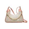 Simple Solid Color Women's Shoulder Bag Commuter Chain Tote Trendy Bent Moon Bag Cute Animal Printing Design Large Capacity