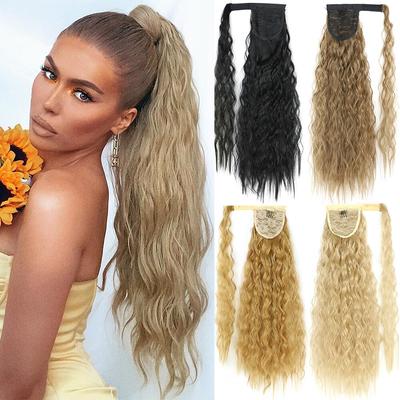 Extension Capelli Lunghi Ondulati Fibra Sintetica Lunghi Cosplay Indossare Quotidiano Coda di Cavallo Posticcio Moda Donna Capelli Lunghi Ricci