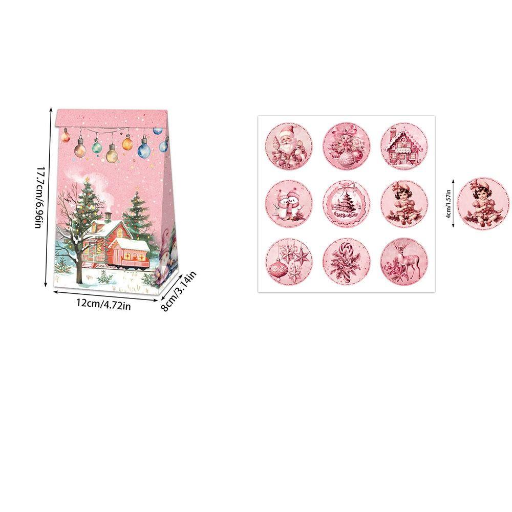 Santa Claus Christmas Candy Gift Box Snowflake Christmas Paper Packaging Bag  Carrying Case