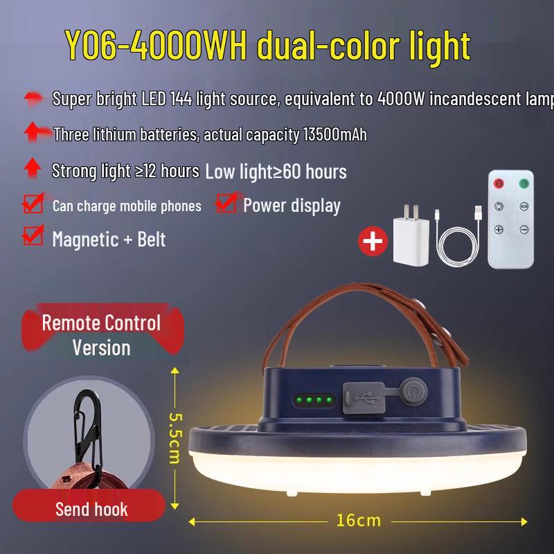 Ultra Bright Rechargeable LED Camping and Emergency Magnet Tent Light