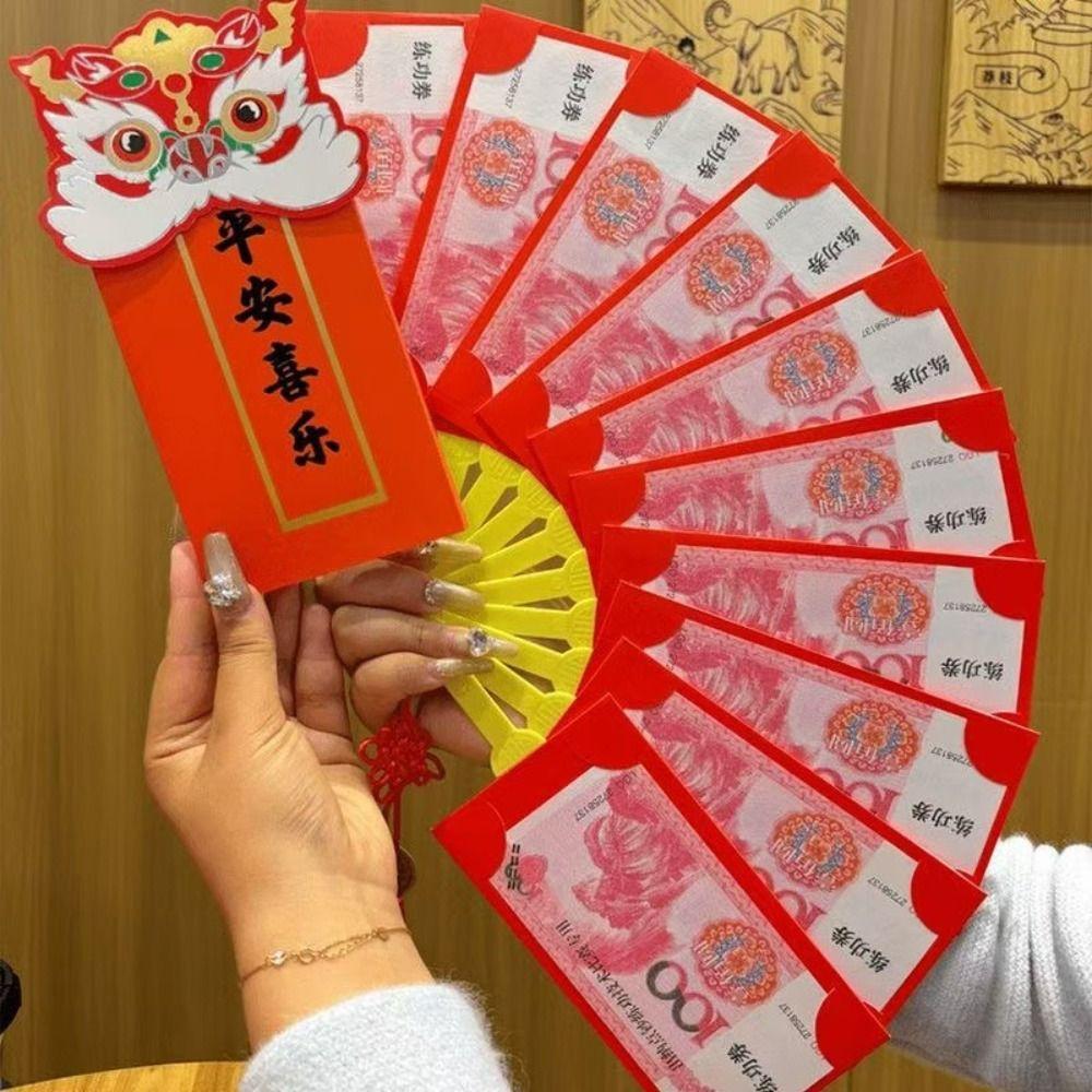Expandable Fan Red Packet Multiple Card Slots Red Envelopes  for Wedding Party New Year