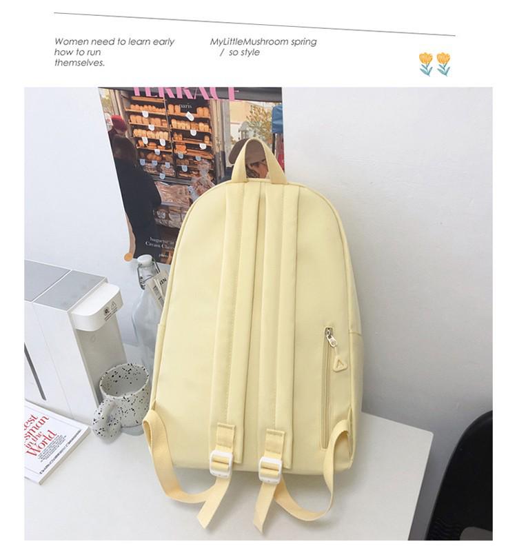 Japanese Minimalist Style Cute Girl Backpack: Available In Large and Small Sizes for Middle/High School Students and Women's Travel.