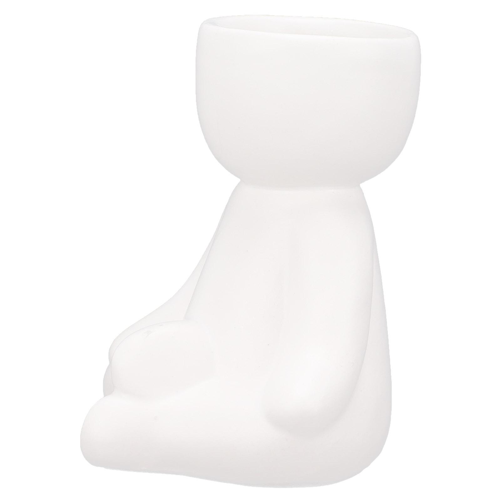 Health & Beauty Product White Flower Pot Diy Mini Cute Humanoid Ceramic Plant Holder For Household Flowers Succulents Ornament Decoration Gift