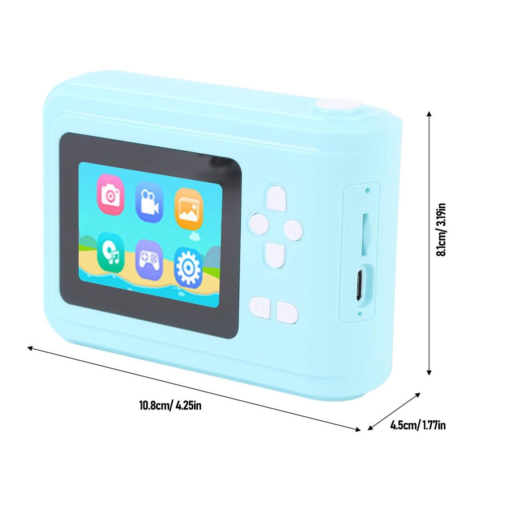 Kids' Instant Print Camera, 48MP HD 1080p Digital Camera with Print Paper for Boys and Girls Ages 3-12, Toy Camera for Toddlers (Blue, 0.6mm Thick)