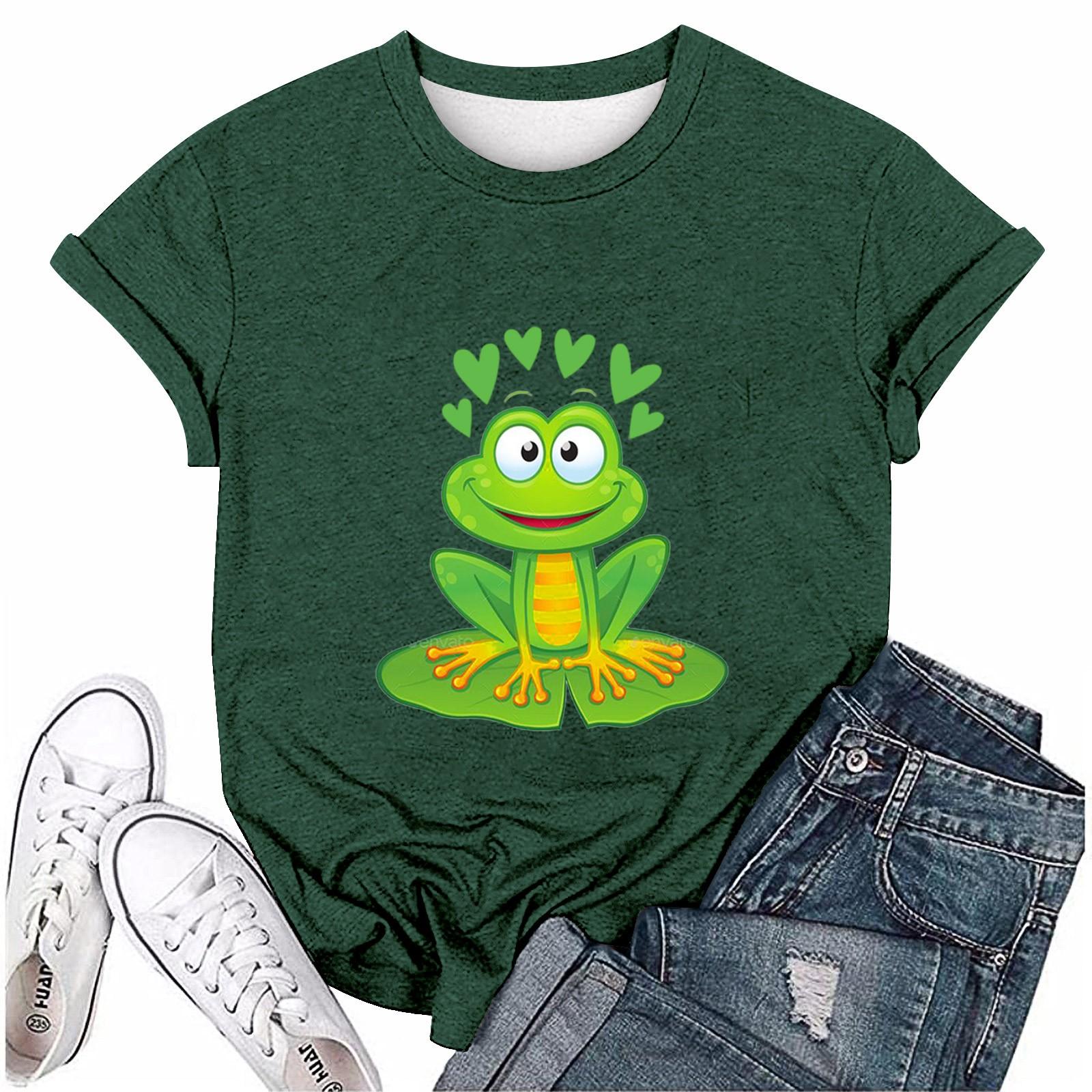 

Жіноча повсякденна футболка з принтом до Дня святого Патрика, пуловер з круглим вирізом, топ з коротким рукавом M бежевий