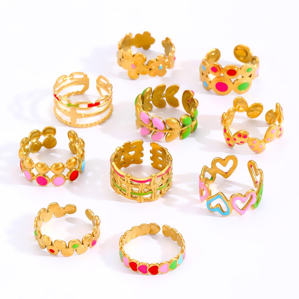 2026 ins stainless steel ring opening does not fade 18K gold-plated niche design sense simple and versatile ring women