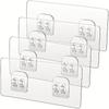 10Pcs Self-adhesive Bathroom Hooks Transparent Double Clamp Hooks For Storing Bathtub Storage Baskets Shower Accessories