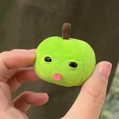 Kreativer Lustiger Herausstreckende Zunge Grün Rot Frucht Plüschpuppe Schlüsselanhänger Rucksack Anhänger Dekoration Geschenke