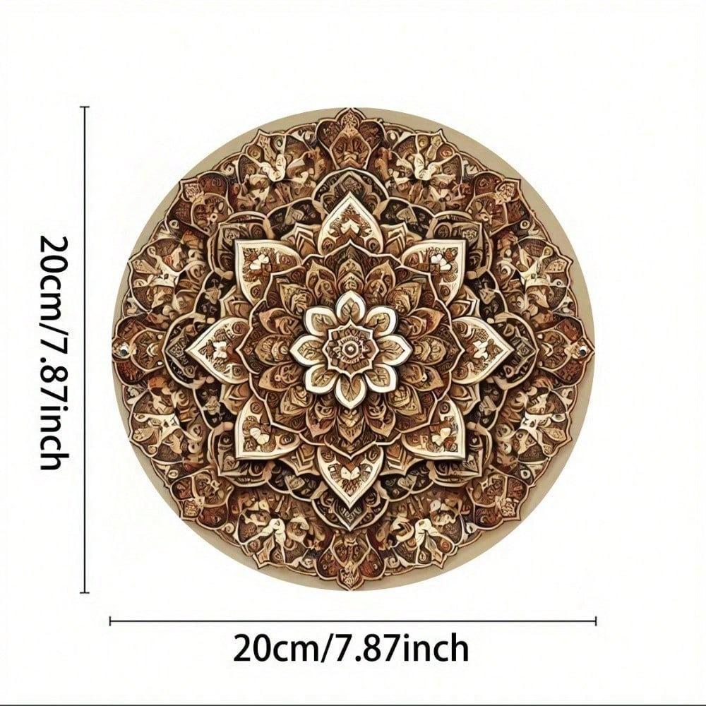 Vintage 7.8 Inch Metal Round Wall Sign Persian Turkish Style Iron Art Home Porch Decor Weather Resistant