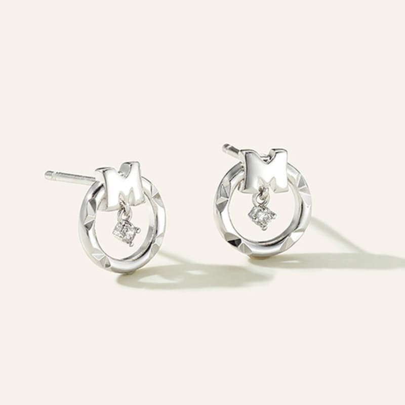 METROCITY JEWELRY M Basic Sterling Silver White Earrings A231SE9017WPA