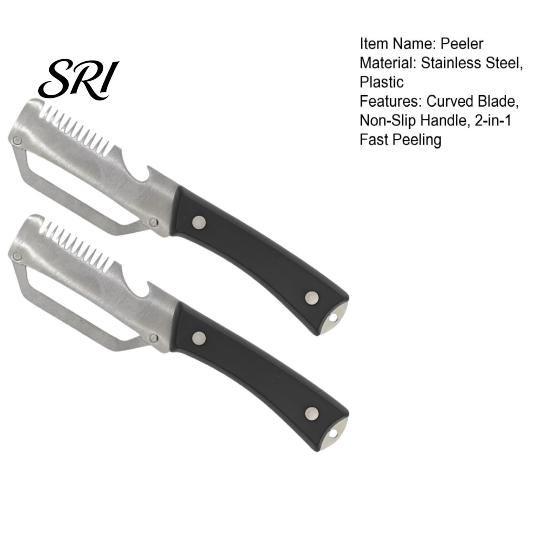 Stainless Steel Blade Peeler Vegetable with Handle, Multi-Function Fruit Potato Carrot And Peeler, 2-in-1 Bottle Opener, Ergonomic Rust-Proof