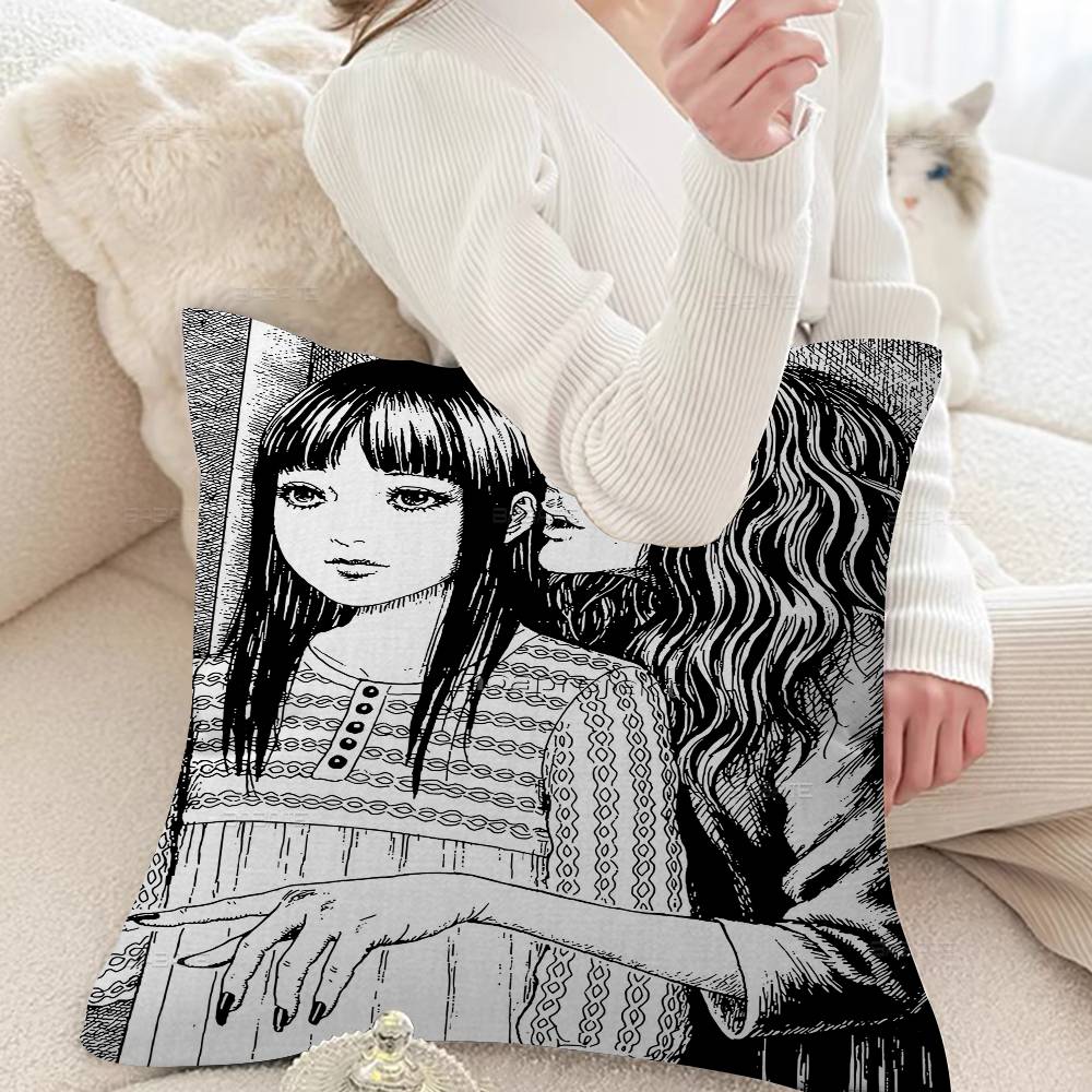 Junji Ito Tomie Retro Personalized Pillow Cover Kids Bedroom Wild Party Decor Pillowcase Kid Birthday Shower Gift