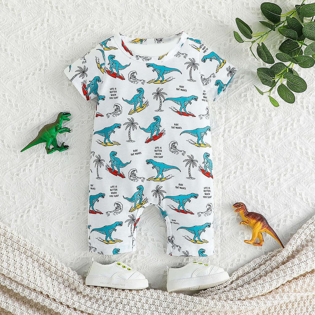 Newborn Jumpsuit cartoon dinosaurs baby rompers Baby boy Soft Baby