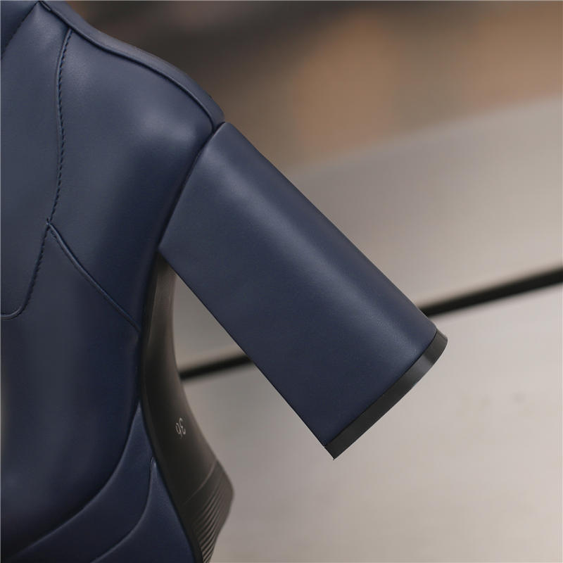 Women's High-heeled Short Boots Sexy European and American Style Autumn and Winter Waterproof Table Thick-heeled Large-size Roman Boots