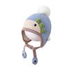Unisex Baby Bear Plush Hat with Ear Protection and Tie Strap - Warm, Thickened Wool for Autumn & Winter